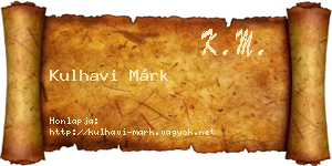 Kulhavi Márk névjegykártya