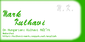 mark kulhavi business card